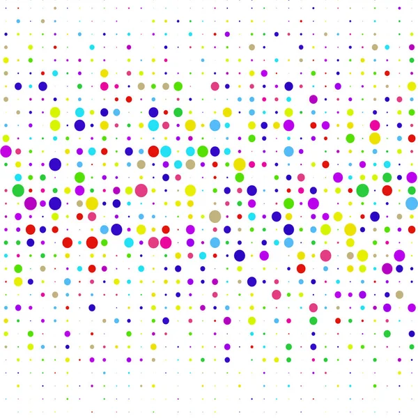 Colorful Polka Dots White Background — 스톡 벡터