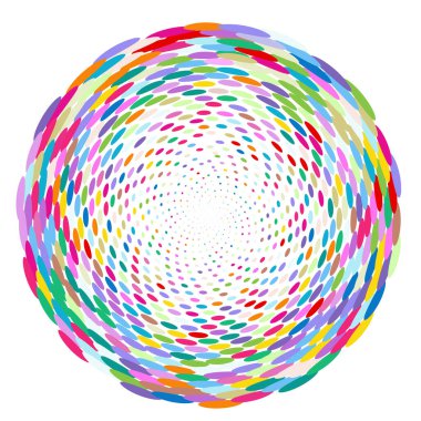 Renkli oval ve noktalı çember