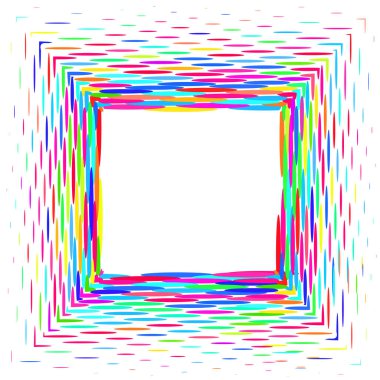 Renkli oval ve noktalı kare