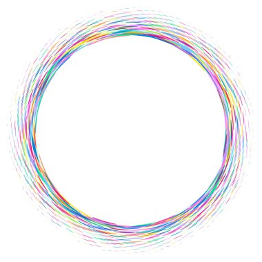 Renkli oval ve noktalı çember