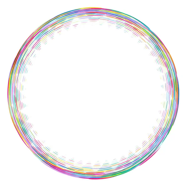 Kreis Mit Farbigen Ovalen Und Punkten — Stockvektor