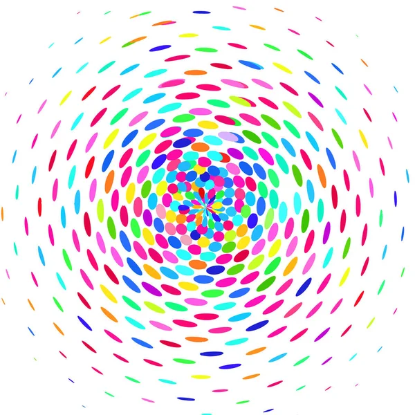 Kreis Mit Farbigen Ovalen Und Punkten — Stockvektor