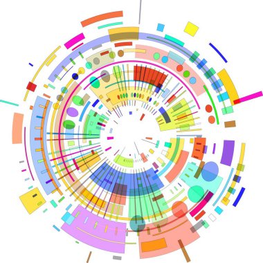 Renkli geometrik şekiller çemberi