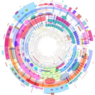 Renkli geometrik şekiller çemberi