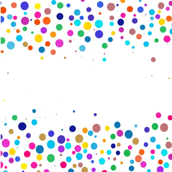 Colorful Polka Dots White Background — 스톡 벡터