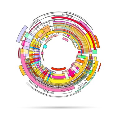 Beyaz arkaplanda teknografik çember