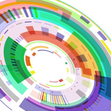 Renkli geometrik şekiller çemberi