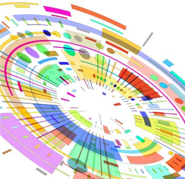 Renkli geometrik şekiller çemberi
