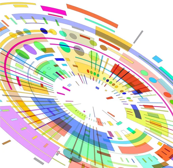 Cirkel Van Kleurrijke Geometrische Vormen — Stockvector