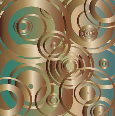 Yeşil arka planda bronz halkalar 