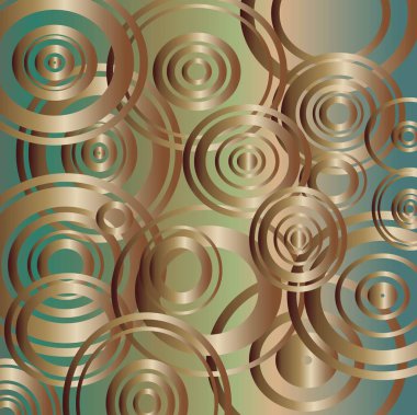 Yeşil arka planda bronz halkalar 