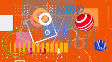 Geometrik 3D ve 2B şekilli görüntüler