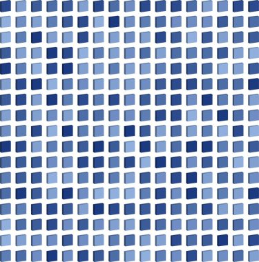 Beyaz yüzeyde mavi kareler