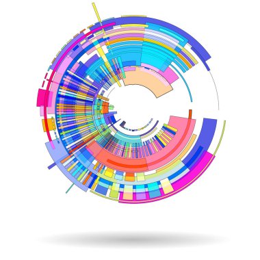 Renkli geometrik şekiller çemberi 