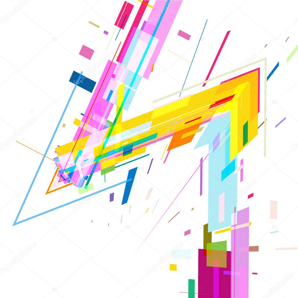 abstract zigzag of colored geometric shapes