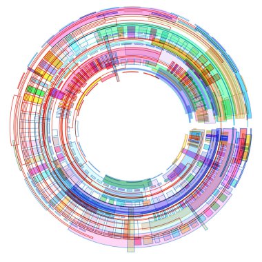 Renkli geometrik şekiller çemberi