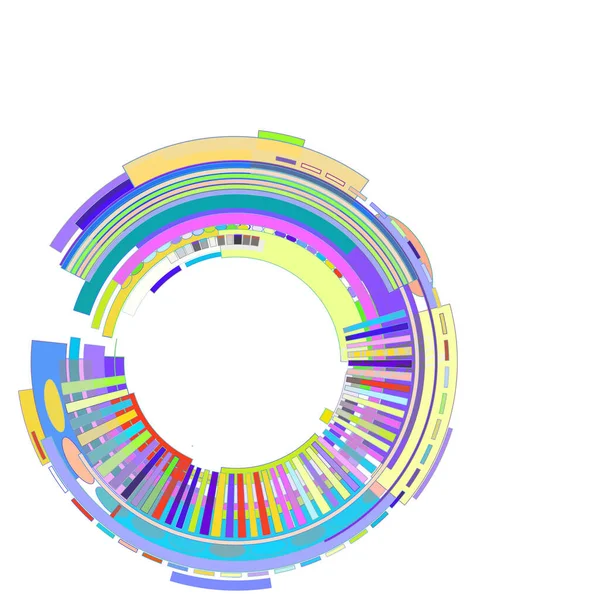 Cirkel Van Gekleurde Geometrische Vormen — Stockvector