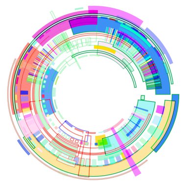 Renkli geometrik şekiller çemberi