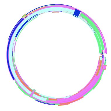 Renkli geometrik şekiller çemberi