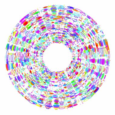 Beyaz arkaplanda renkli çemberler