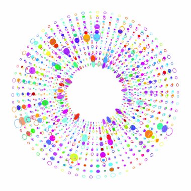 Beyaz arkaplanda renkli çemberler