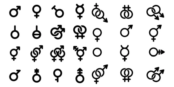 Gênero Masculino feminino e transgênero símbolos ícone — Vetor de Stock