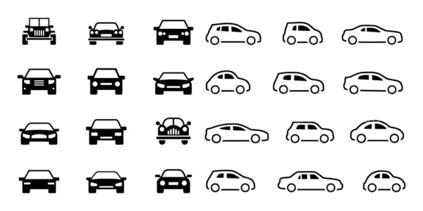 Icône de voiture signe vectoriel isolé sur fond blanc — Image vectorielle
