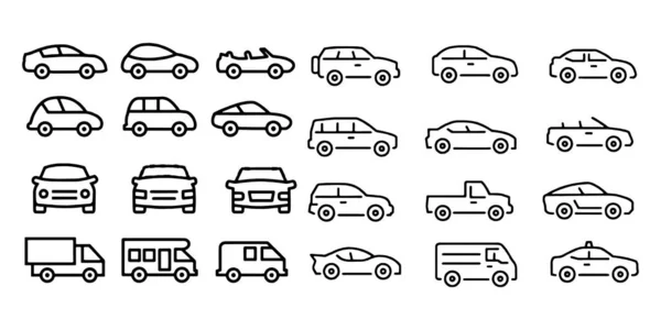 Icono del coche signo vectorial aislado sobre fondo blanco — Vector de stock