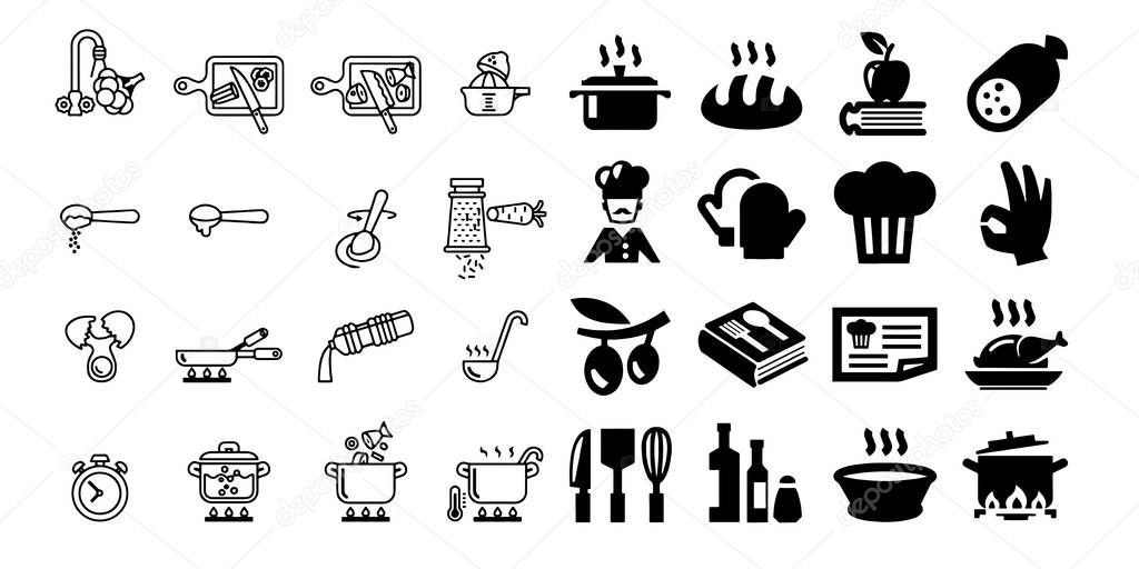 Cooking and kitchen icons Vector