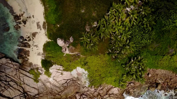 Вид Пляжа Сейшельских Островов Высоты Птичьего Полета Остров Ислин — стоковое фото
