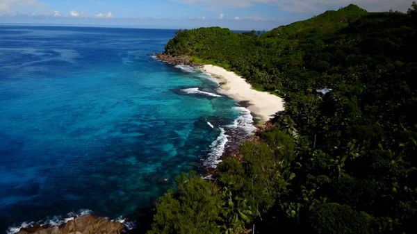 Seychelles Plage Vue Aérienne Île Praslin Anse Latium Plage — Photo