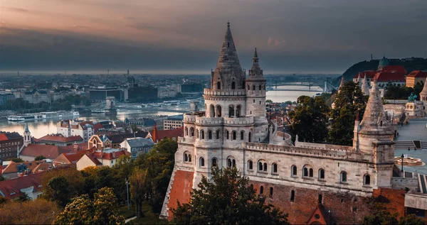 Vue Aérienne Ciel Spectaculaire Coloré Budapest Fantastique — Photo