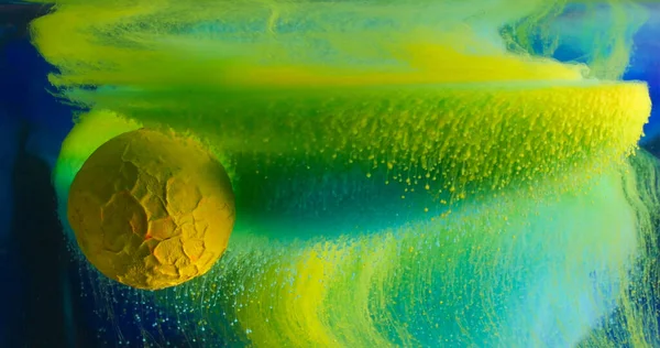 Rörelse Färg Droppe Vatten Bläck Virvlande Färgglada Bläck Abstraktion — Stockfoto