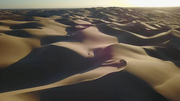 Pôr Sol Sobre Dunas Areia Deserto — Fotografia de Stock