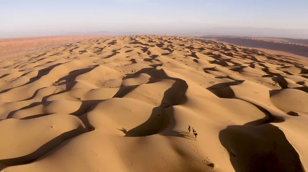 Pôr Sol Sobre Dunas Areia Deserto — Fotografia de Stock