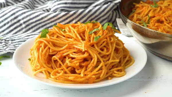 Pasta Primo Piano Del Processo Cottura Penne — Foto Stock