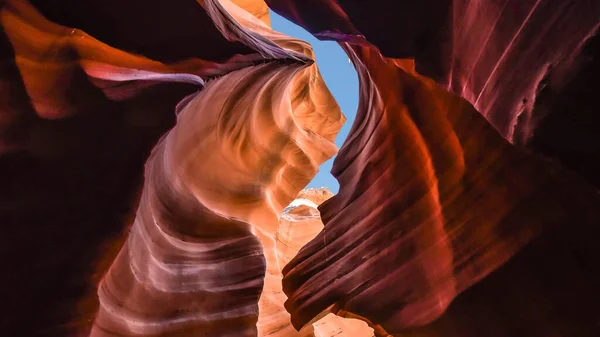 Beautiful Wide Angle View Amazing Sandstone Formations Famous Antelope Canyon — Stock Photo, Image