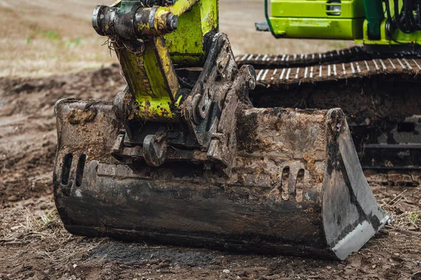 Moderne Graafmachine Voert Opgravingen Uit Het Landbouwveld — Stockfoto