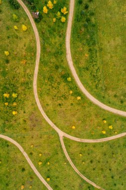 Yukarıdan insansız hava aracıyla görüntülendi. Parkın hava görüntüsü