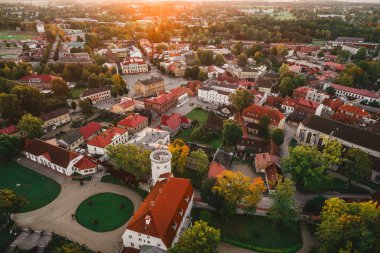 Eski şehir Riga, Letonya üzerinde hava manzarası