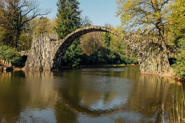 beautiful   lake and old bridge, nature