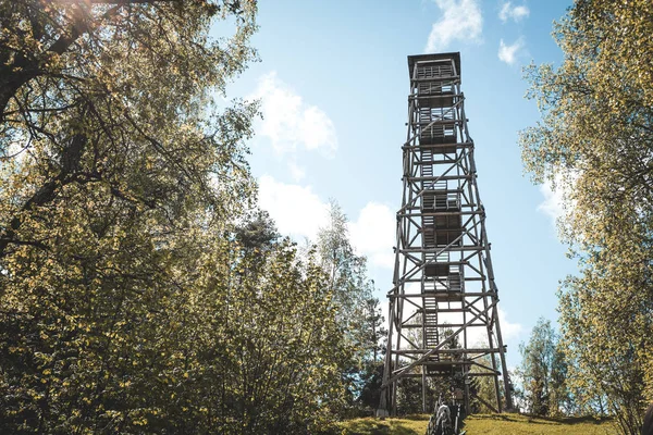 Forest fire watch tower tall architectural  lookout structure overlooking forest