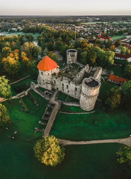 Luftaufnahme Während Der Herbstsaison Burg — Stockfoto