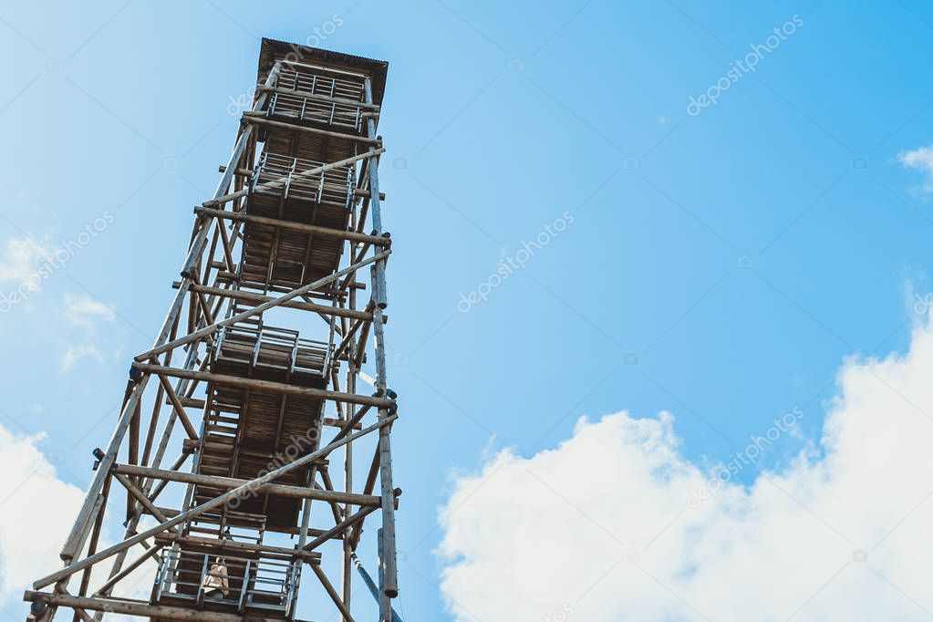 Forest fire watch tower tall architectural lookout structure 