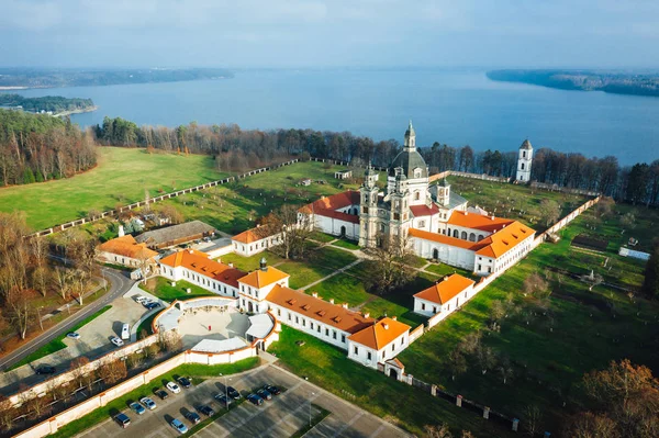 Vista Aérea Sobre Mosteiro Pazaislis Kaunas Lituânia Dia Outono Ensolarado — Fotografia de Stock