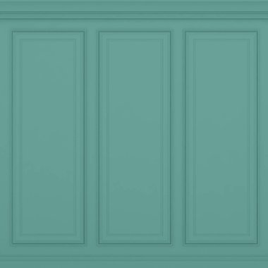 Klasik yeşil duvar, 3d render 