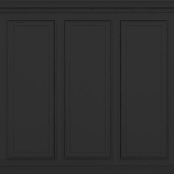 Parede preta clássica, renderização 3d — Fotografia de Stock