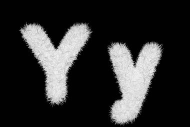 Beyaz çim harfler, üst ve küçük