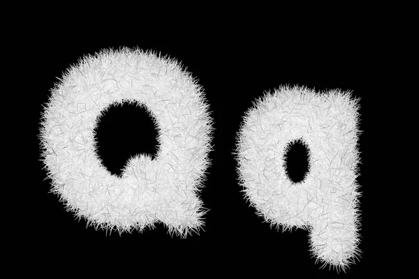 Buchstaben aus weißem Gras, groß und klein — Stockfoto