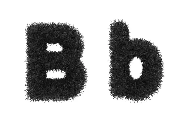 Black grass letters, upper and lowercase — Stock Photo, Image